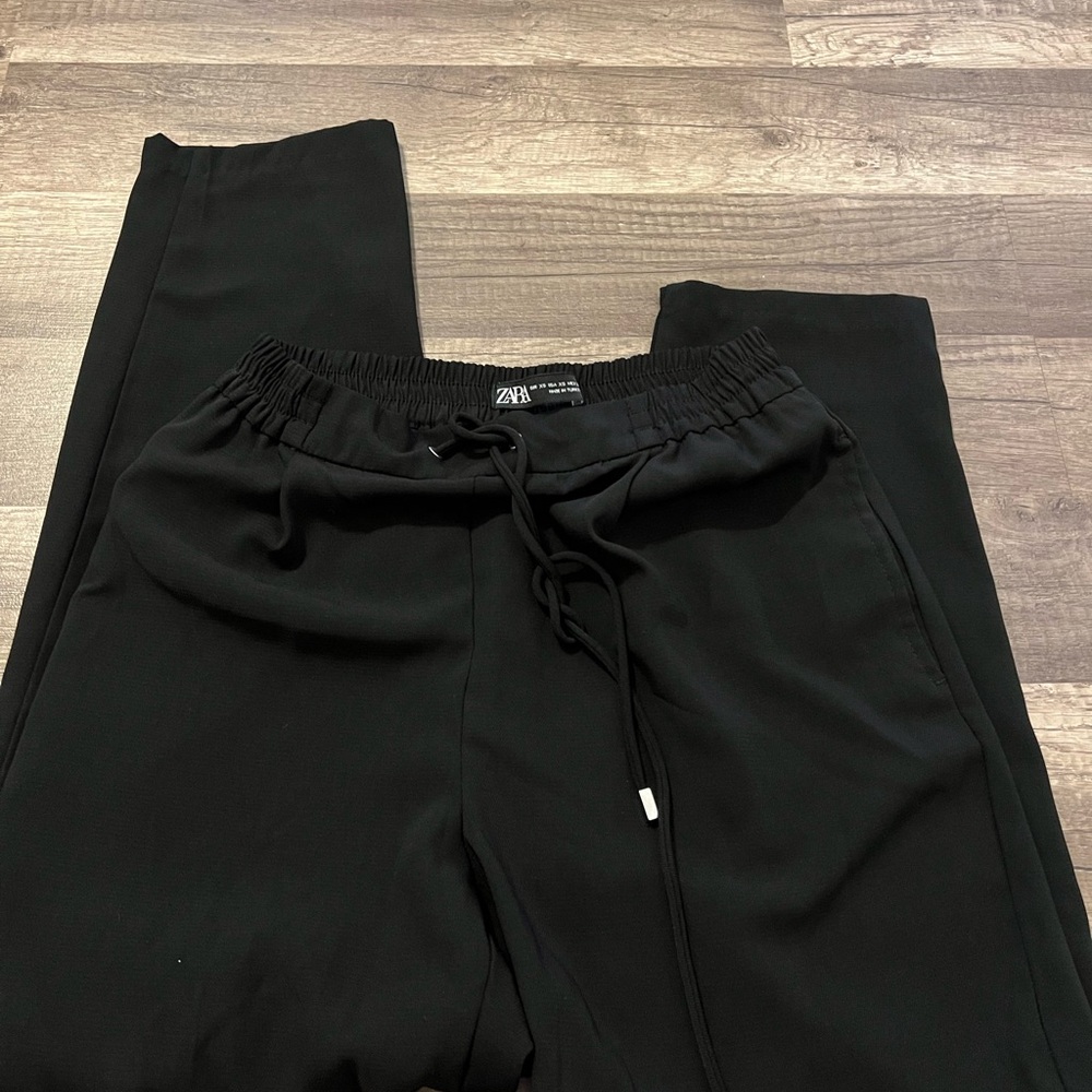 Zara Black Elastic Waist Pants